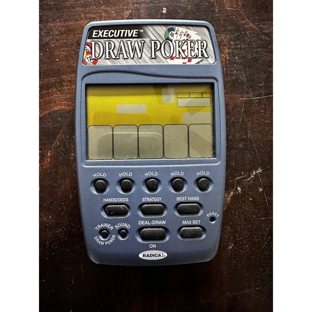 Vintage 2003 Radica Executive Draw Poker Handheld Electronic Game - TESTED WORKS